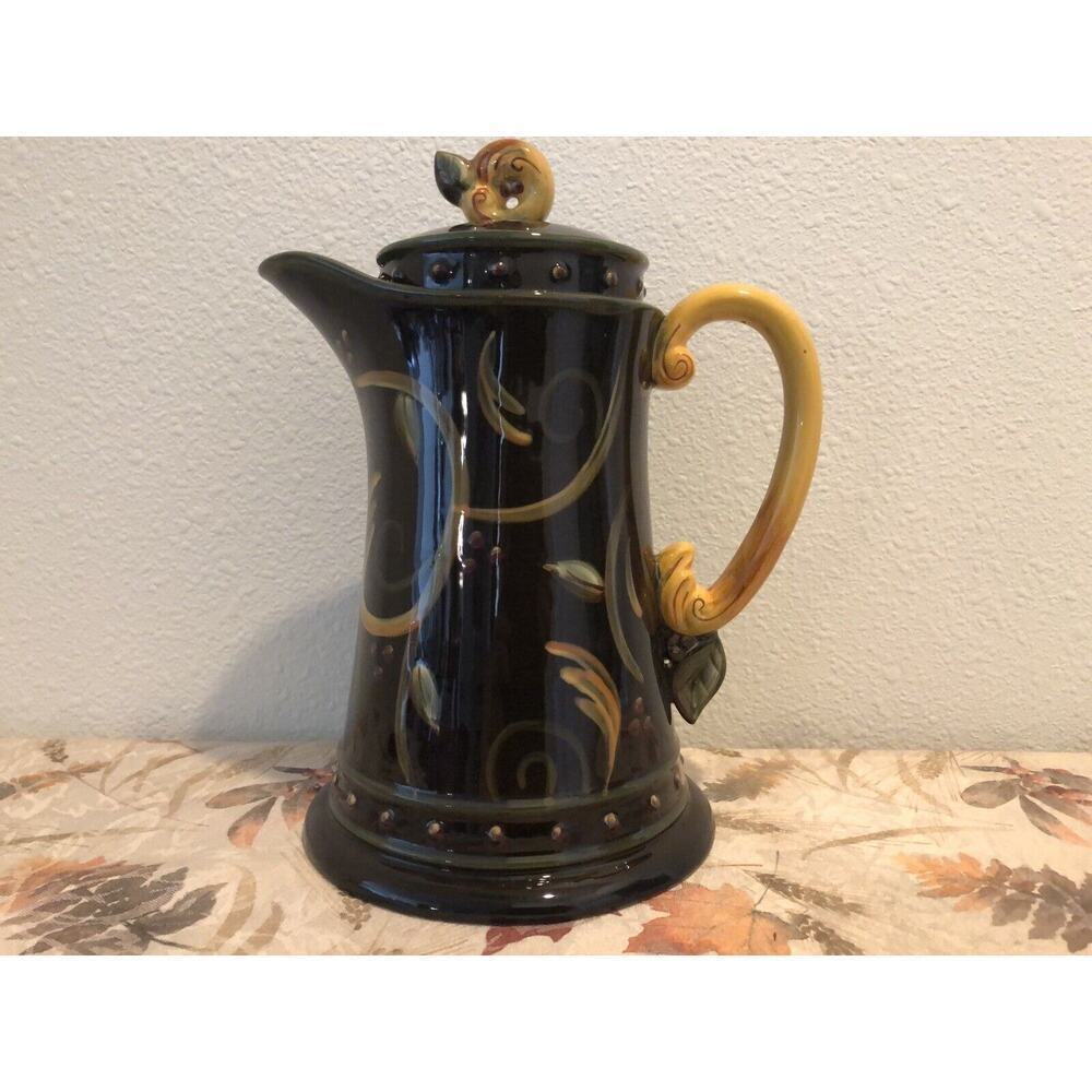DEMDACO 2002 CHOCOLATE BERRIES Chocolate / Coffee Pot with Lid